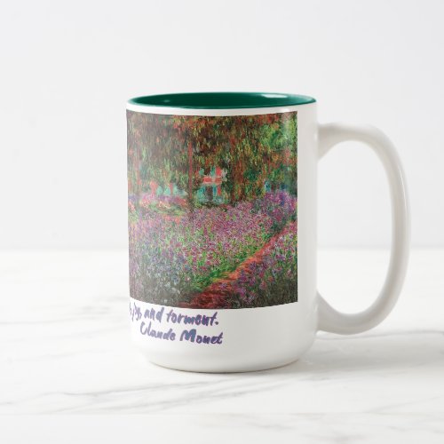 The Artists Garden at Giverny by Claude Monet Two_Tone Coffee Mug