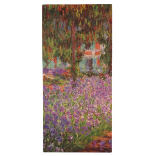 The Artist's Garden at Giverny by Monet Wood Flash Drive