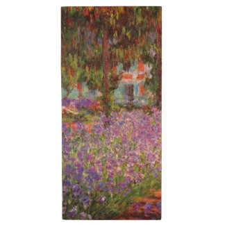 The Artist's Garden at Giverny by Monet Wood Flash Drive