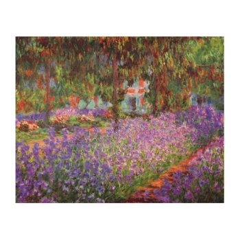 The Artist's Garden At Giverny By Monet Wood Wall Decor by GalleryGreats at Zazzle