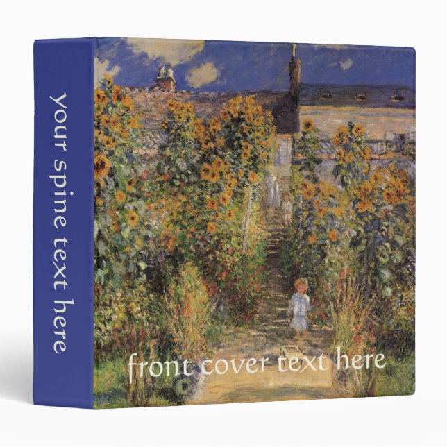 The Artist's Garden at Vetheuil by Claude Monet 3 Ring Binder (Front/Spine)