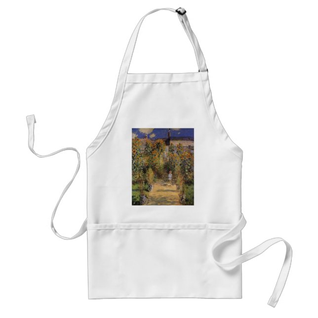 The Artist's Garden at Vetheuil by Claude Monet Adult Apron (Front)