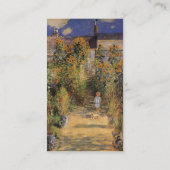 The Artist's Garden at Vetheuil by Claude Monet Business Card (Back)