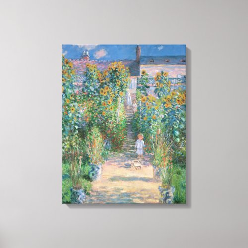 The Artists Garden at Vetheuil by Claude Monet Canvas Print