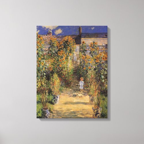 The Artists Garden at Vetheuil by Claude Monet Canvas Print