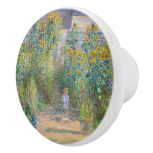 The Artist's Garden at Vétheuil by Claude Monet Ceramic Knob
