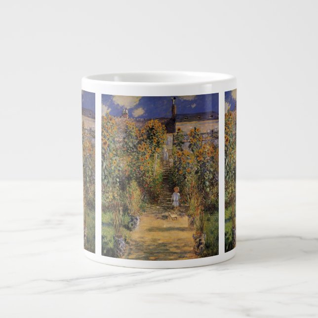 The Artist's Garden at Vetheuil by Claude Monet Giant Coffee Mug (Front)