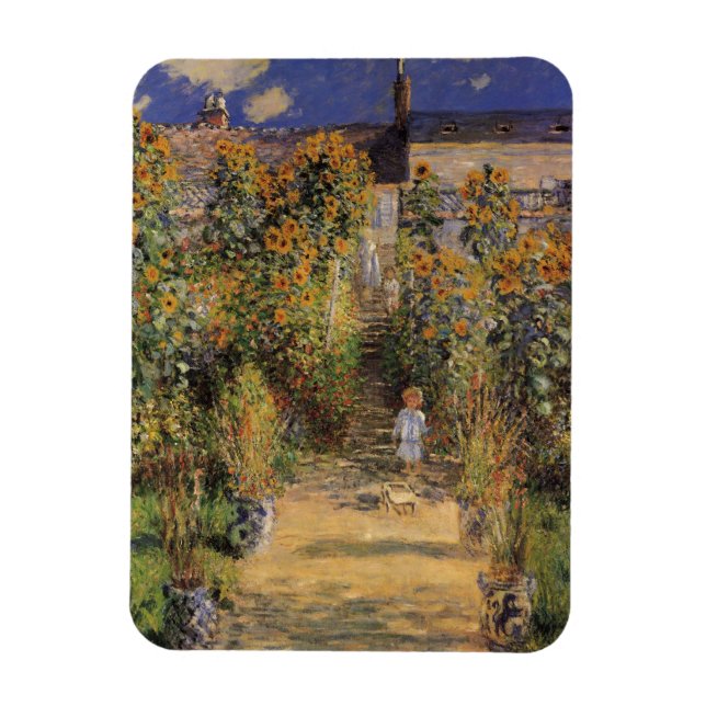 The Artist's Garden at Vetheuil by Claude Monet Magnet (Vertical)