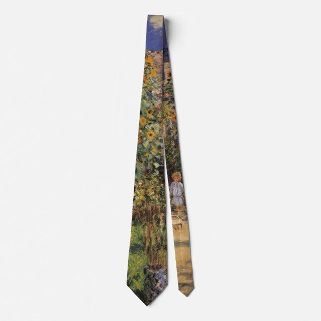 The Artist's Garden at Vetheuil by Claude Monet Neck Tie (Front)