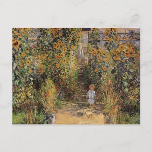 The Artists Garden at Vetheuil by Claude Monet Postcard