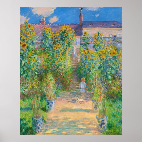 The Artists Garden at Vtheuil by Claude Monet _ Poster