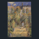 The Artist's Garden at Vetheuil by Claude Monet Towel<br><div class="desc">The Artist's Garden at Vetheuil (1880) by Claude Monet is a vintage impressionism fine art floral nature painting. A young girl is flanked by tall blooming yellow sunflower flowers during the summer season. A child is standing in a path in Monet's garden in Vetheuil (a suburb of Paris). About the...</div>