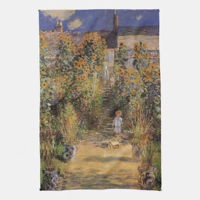The Artist's Garden at Vetheuil by Claude Monet Towel (Vertical)