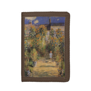 The Artist's Garden at Vetheuil by Claude Monet Tri-fold Wallet