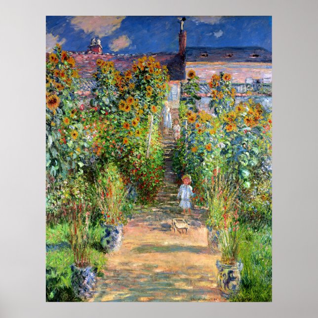 The Artist's Garden at Vetheuil, Claude Monet Poster (Front)