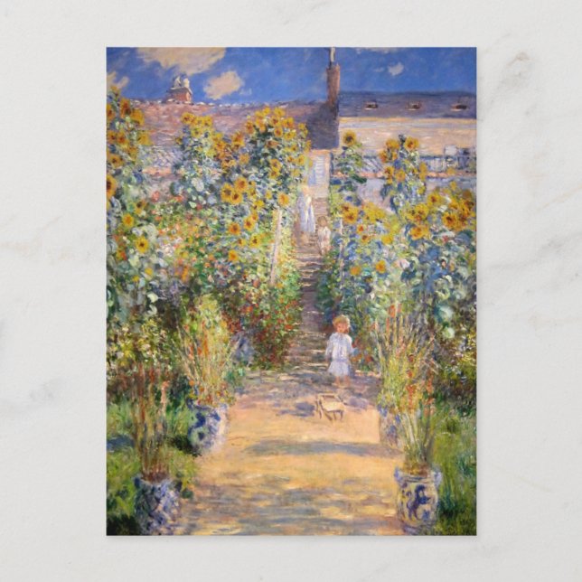The Artist's Garden by Claude Monet Postcard (Front)