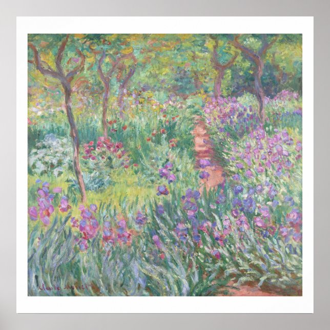"THE ARTISTS GARDEN, GIVERNY" 1900 CLAUDE MONET POSTER (Front)
