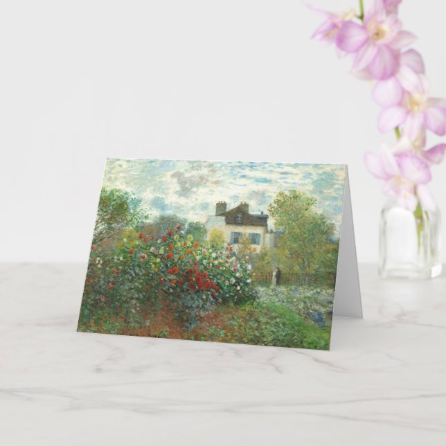 The Artist's Garden in Argenteuil by Claude Monet Card (Orchid)