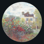 The Artist's Garden in Argenteuil by Claude Monet Classic Round Sticker<br><div class="desc">The Artist's Garden in Argenteuil
by Claude Monet</div>