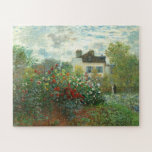 The Artist's Garden in Argenteuil by Claude Monet Jigsaw Puzzle<br><div class="desc">The Artist's Garden in Argenteuil (A Corner of the Garden with Dahlias), 1873 is a painting by Claude Monet featuring a bank of flowering bushes, possibly roses, fills most of an enclosed garden in front of a white house. The scene is created using visible dabs and strokes of scarlet red,...</div>