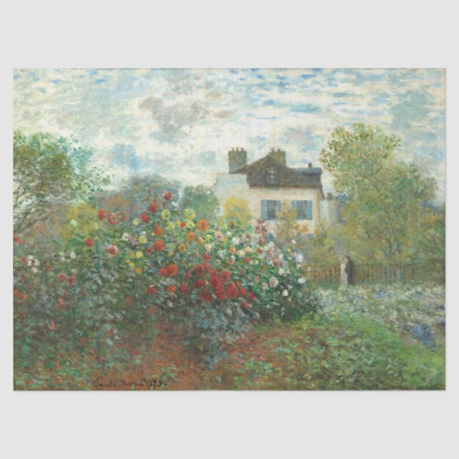 The Artist's Garden in Argenteuil by Claude Monet Tissue Paper (Front)