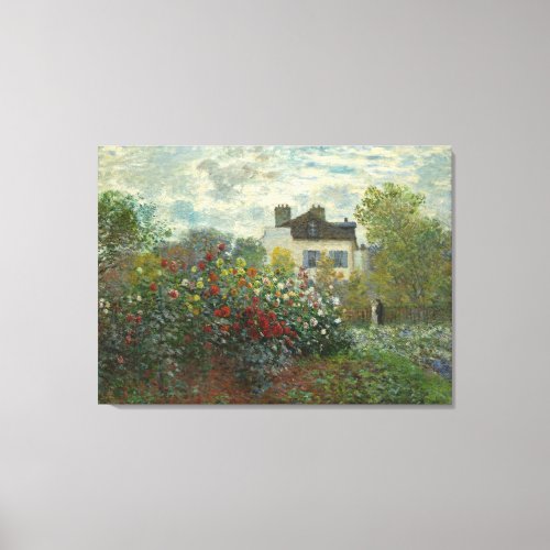 The Artists Garden in Argenteuil Claude Monet Canvas Print