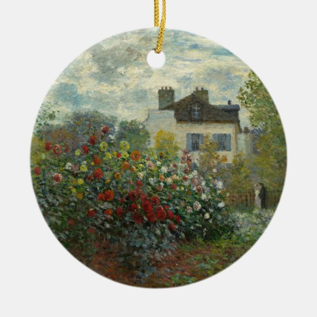 The Artist's Garden in Argenteuil Claude Monet Ceramic Ornament (Front)
