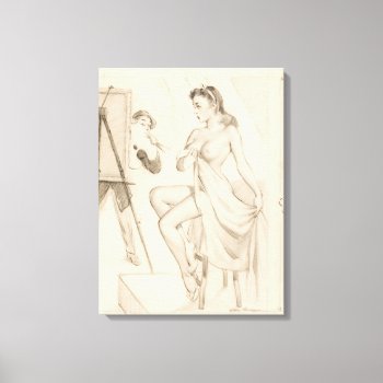 The Artist's Model Pin Up Art Canvas Print by Pin_Up_Art at Zazzle