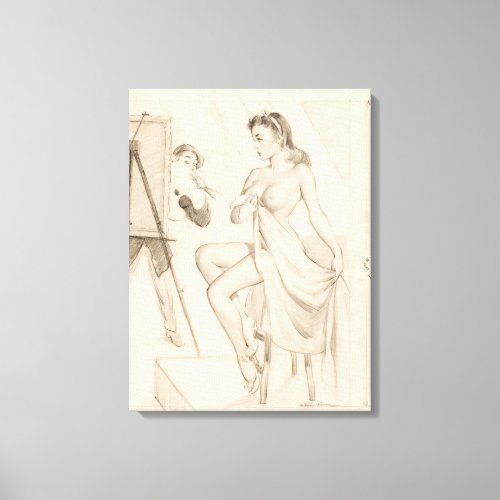 The Artists Model Pin Up Art Canvas Print