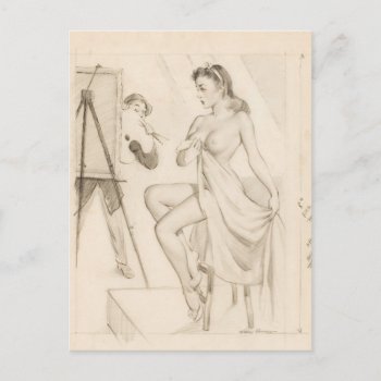 The Artist's Model Pin Up Art Postcard by Pin_Up_Art at Zazzle