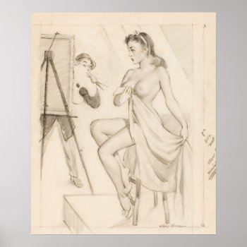 The Artist's Model Pin Up Art Poster by Pin_Up_Art at Zazzle