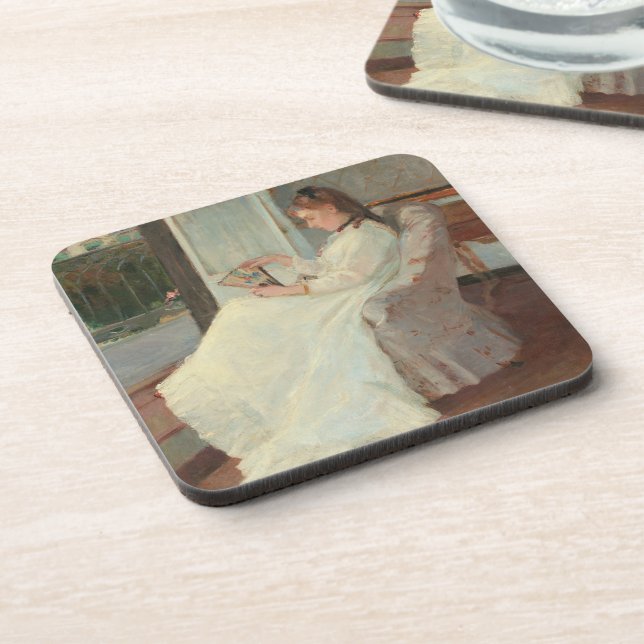 The Artist's Sister at a Window, 1869 Beverage Coaster (Left Side)