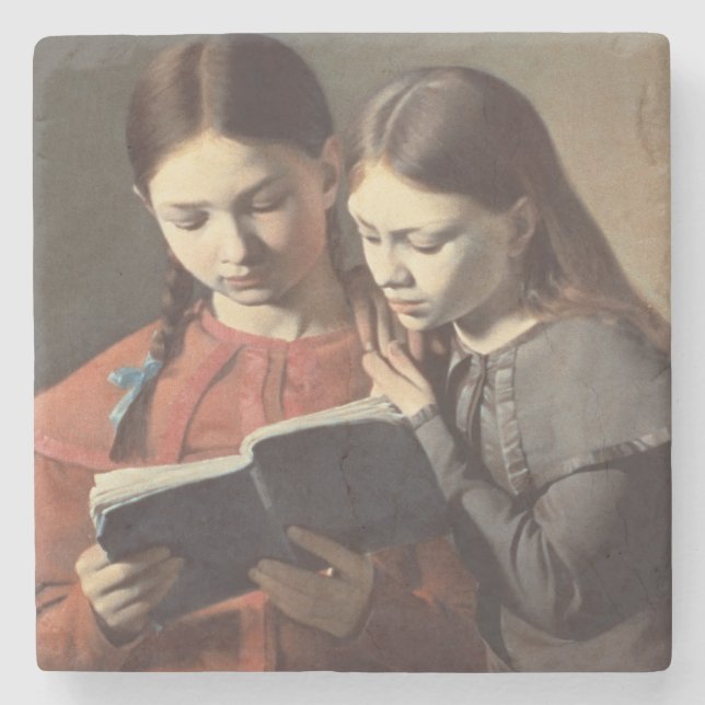 The Artist's Sisters Signe and Henriette Stone Coaster (Front)