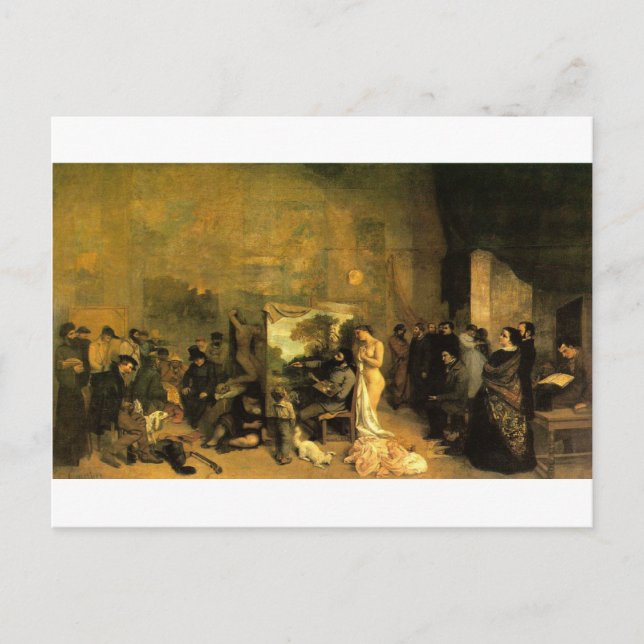 The Artist's Studio by Gustave Courbet Postcard (Front)