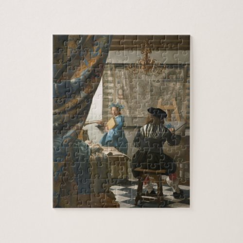 The Artists Studio c1665_66 oil on canvas Jigsaw Puzzle