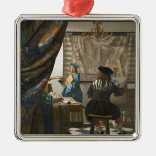 The Artist's Studio, c.1665-66 (oil on canvas) Metal Ornament