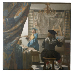 The Artist's Studio, c.1665-66 (oil on canvas) Tile