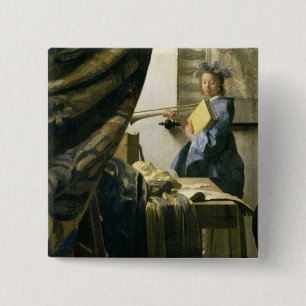 The Artist's Studio, c.1665-6 Pinback Button