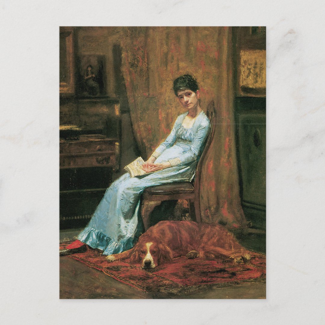 The Artist's Wife And His Setter Dog Postcard | Zazzle