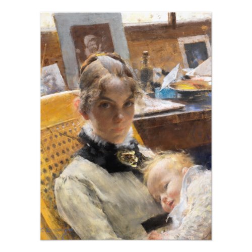 The Artists Wife and their Daughter by Larsson Photo Print