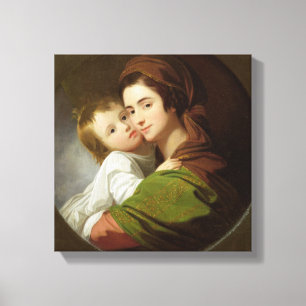 The Artist's Wife, Elizabeth, and their son Raphae Canvas Print