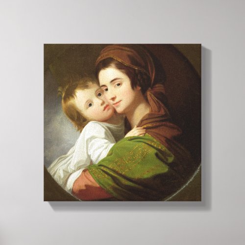 The Artists Wife Elizabeth and their son Raphae Canvas Print