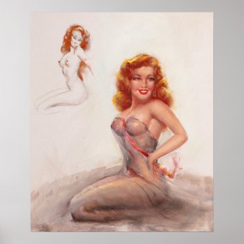 The Artist's Wife Pin Up Art Poster by Pin_Up_Art at Zazzle