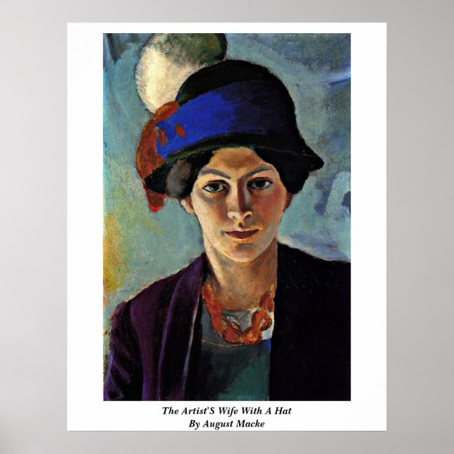 The Artist'S Wife With A Hat By August Macke Poster (Front)