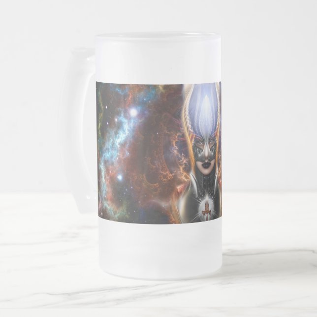 The Arzookian Princess Of Nebulous Four Frosted Glass Beer Mug (Front Left)
