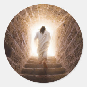 The Ascension – Jesus Walking Into the Light Classic Round Sticker