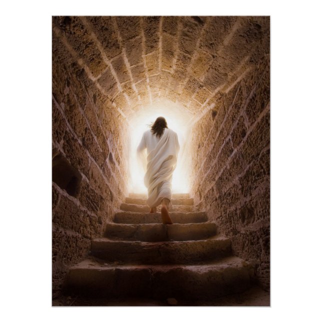The Ascension – Jesus Walking Into the Light Poster (Front)