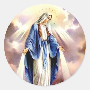 The Assumption Of Mary Classic Round Sticker by Xuxario at Zazzle