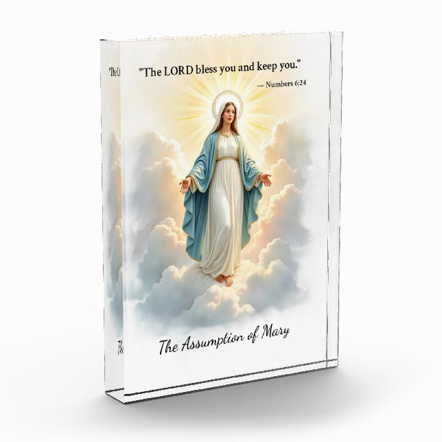 The Assumption of Mary God's Peace and Blessings Acrylic Award (Left)