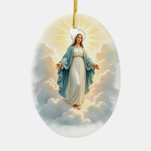 The Assumption of Mary God's Peace and Blessings Ceramic Ornament